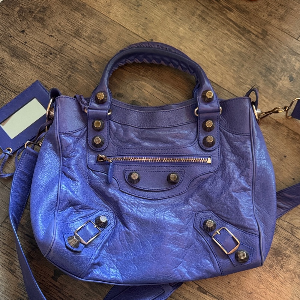 Balenciaga Purple Leather Satchel
